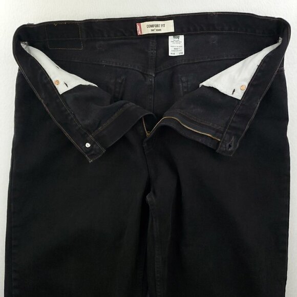 Levi's 560 Comfort Fit Jeans Black Denim Men's "42x32" Actual 42x30 - Picture 8 of 9
